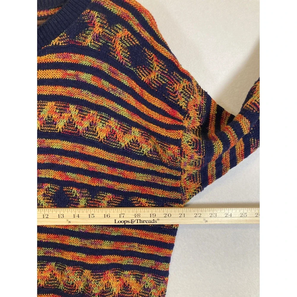Vintage Tony Lambert Women‎ Med Multi Color Geometric Knit Coogi Style Sweater